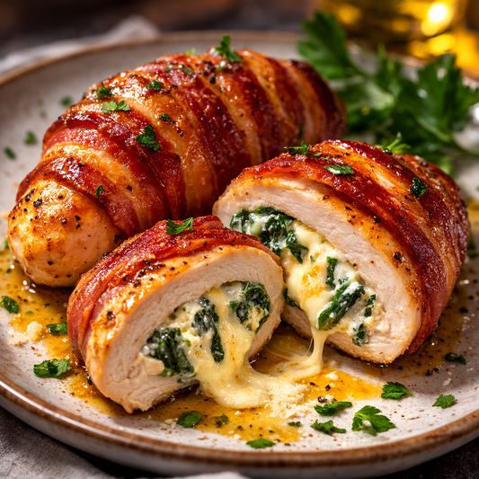 P3 Spinach Bacon-Wrapped Stuffed Chicken Breast
