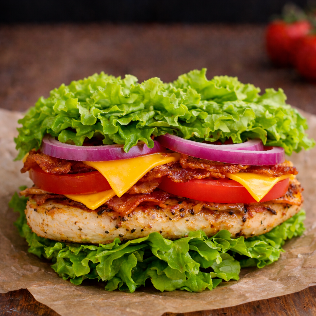 P3 Lettuce-Wrapped Chicken Bacon Sandwich