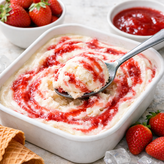 P3 Vanilla Strawberry Swirl Ice Cream